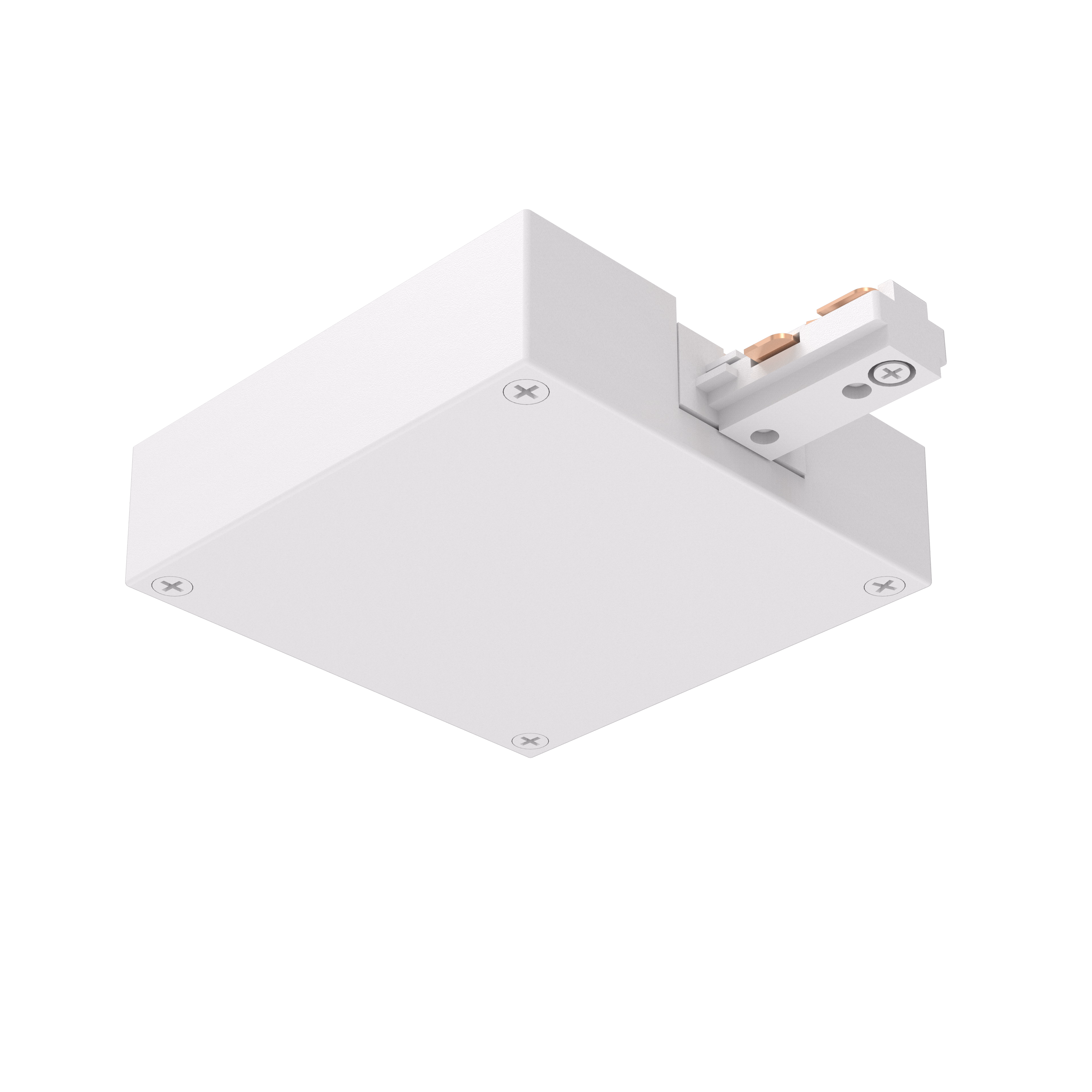 TRACK H1 T-BAR END FEED &mdash; Blanc