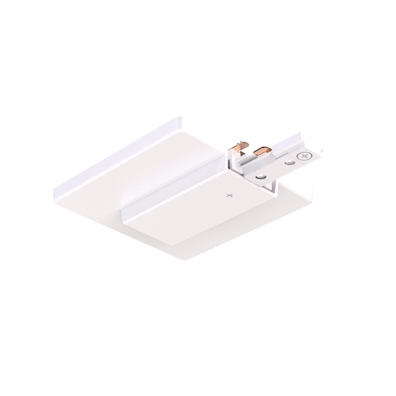 KIT D'ALIMENTATION EN FIN DE RAIL T1 ET COUVERCLE &mdash; Blanc