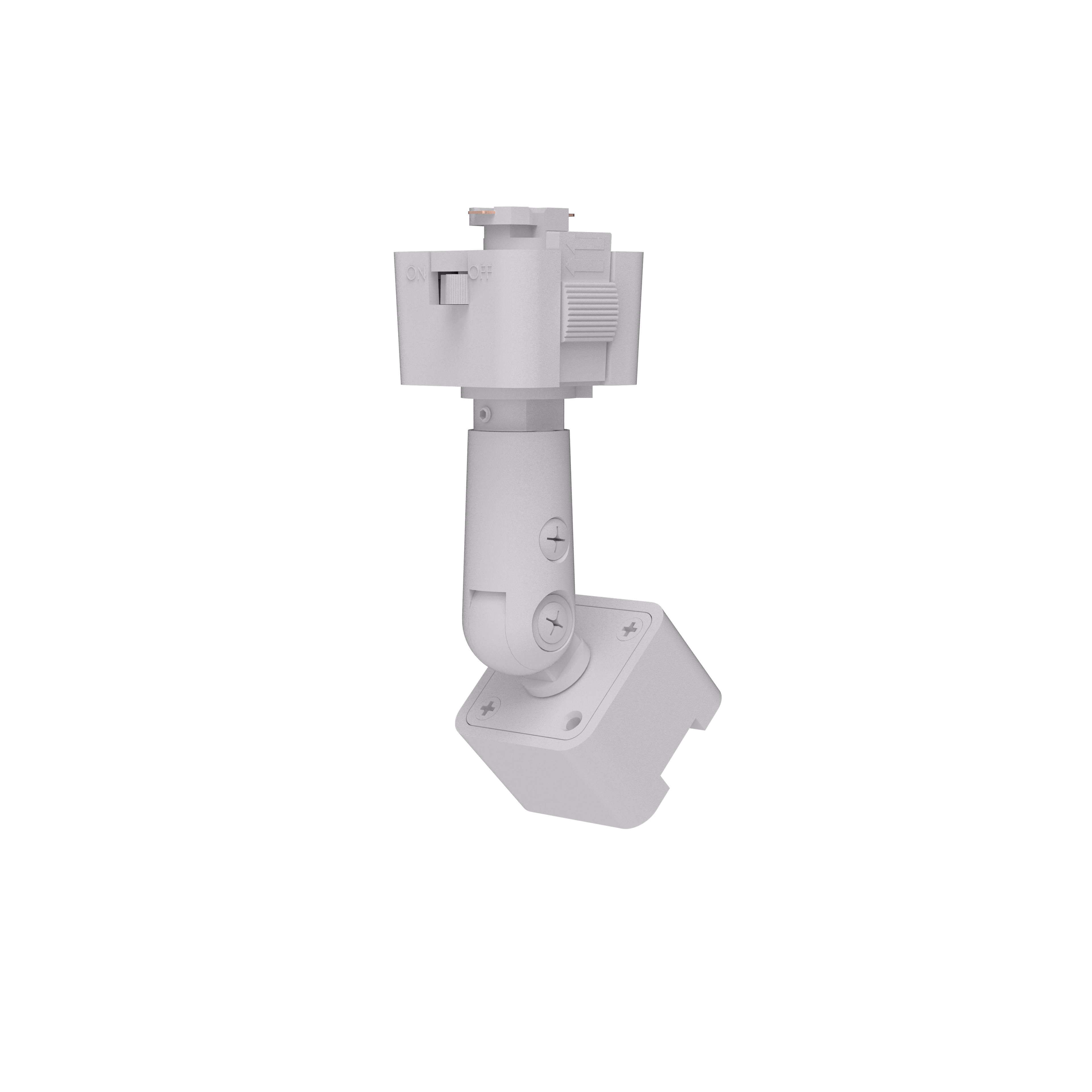 ADAPTATEUR POUR PLAFOND INCLIN&Eacute; AVEC RAIL T1 &Agrave; TENSION DE LIGNE &mdash; Argent