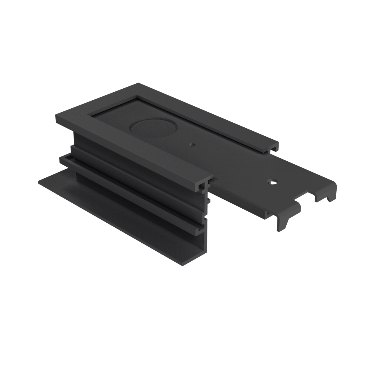 BO&Icirc;TIER ENCASTR&Eacute; TRACK T1 POUR ALIMENTATION PAR L'EXTR&Eacute;MIT&Eacute; &mdash; Noir