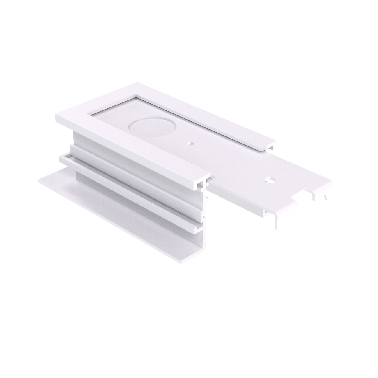 BO&Icirc;TIER ENCASTR&Eacute; TRACK T1 POUR ALIMENTATION PAR L'EXTR&Eacute;MIT&Eacute; &mdash; Blanc